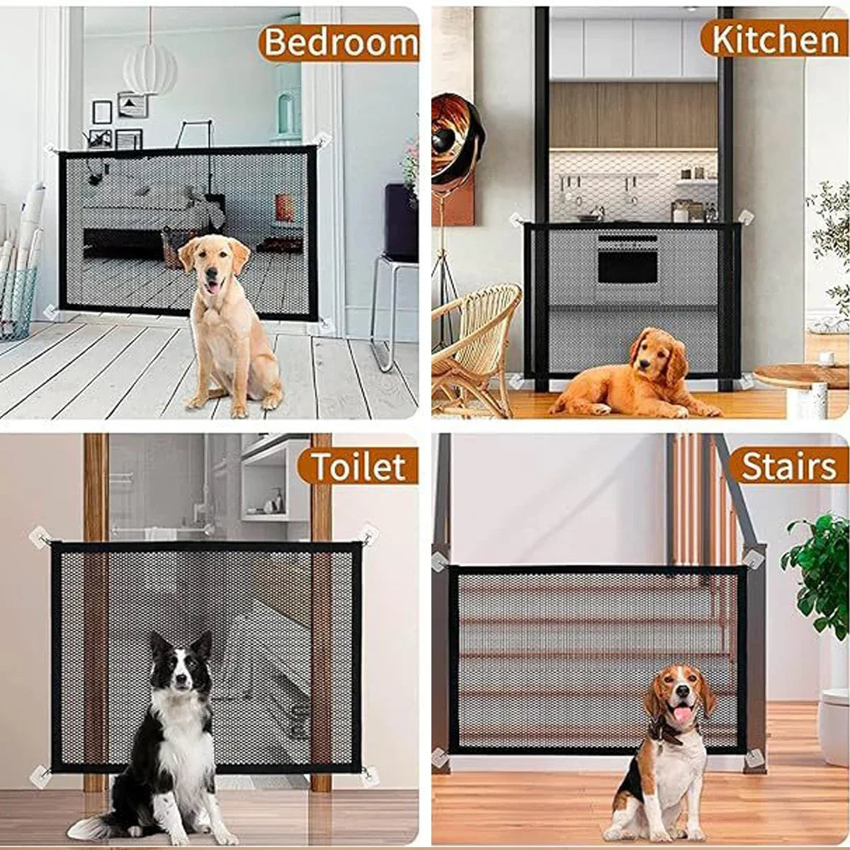 Dog Fence Netting Barrier – Foldable Breathable Mesh Pet & Baby Safety Fence