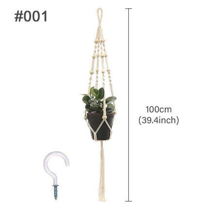 Handmade Macrame Plant Hanger – Cotton Hanging Flower Pot Holder for Indoor & Outdoor Decor
