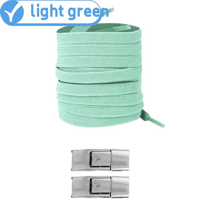 No Tie Press Lock Shoelaces – 8MM Elastic Flat Shoe Laces for Sneakers, Kids & Adults