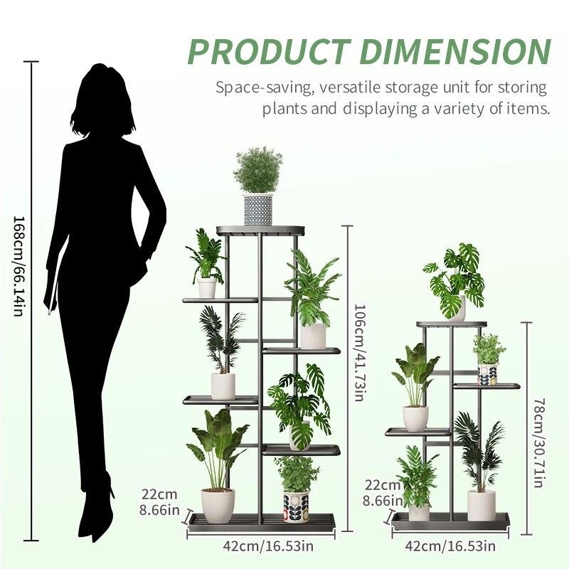 Iron Plant Stand – 4/5/6-Layer Multi-Tier Flower Shelf Rack Organizer