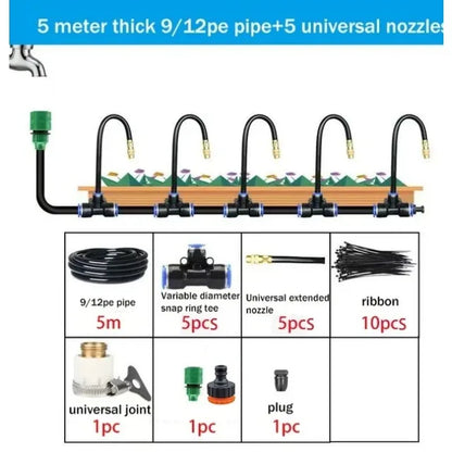 5–20M Automatic Irrigation Sprinkler Kit – Copper Nozzle Atomizing Watering System
