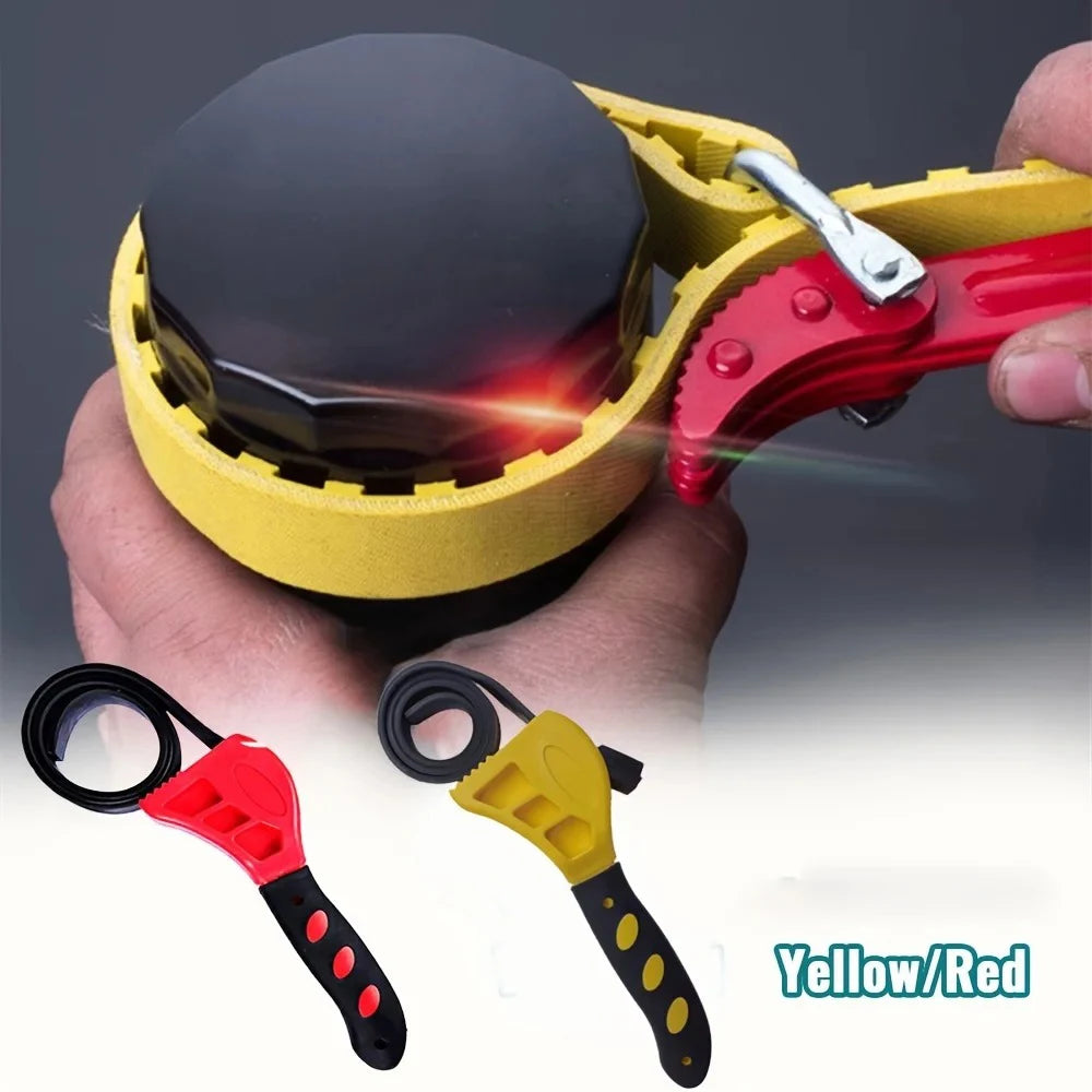 6-inch Belt Wrench Oil Filter Puller – Adjustable Strap Spanner for Auto & Maintenance