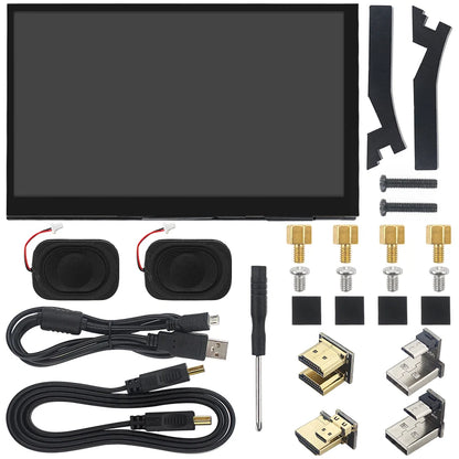 7 Inch Portable Display IPS LCD Capacitive Touch Screen 1024x600 Monitor Optional Speakers for Raspberry Pi 5 4B 3B+ Laptop PC