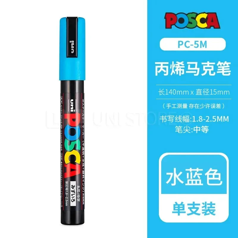 Uni Posca Full Marker Set – Multi-Colours Acrylic Permanent Graffiti Painting Pens