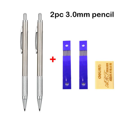 Mechanical Pencil Set 0.3–2.0mm – Full Metal Drawing & Writing Pencils with Leads for School & Office