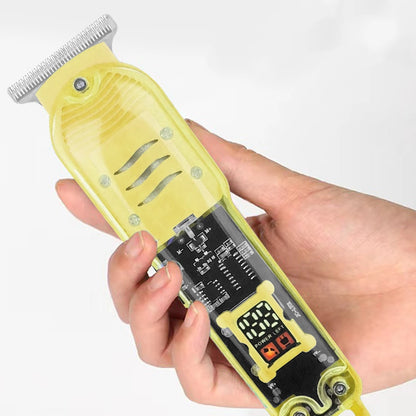Transparent Hair Clipper with Power Display – 2023 Rechargeable Shaver for Men with Digital Screen