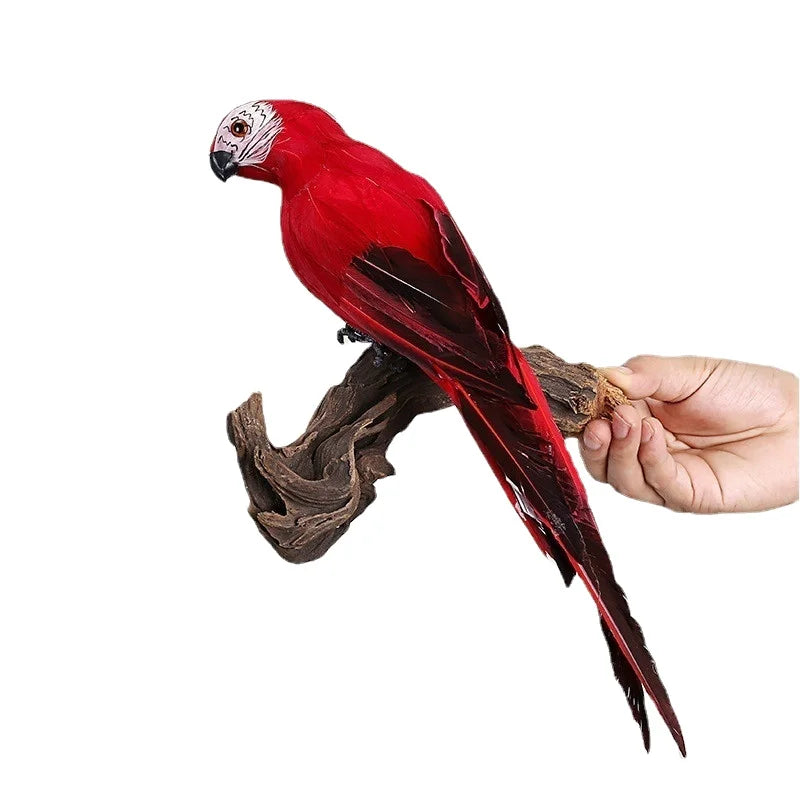 Handmade Simulation Parrot 25/35cm Creative Feather Lawn Figurine Ornament Animal Bird Garden Bird Prop Decoration Miniature
