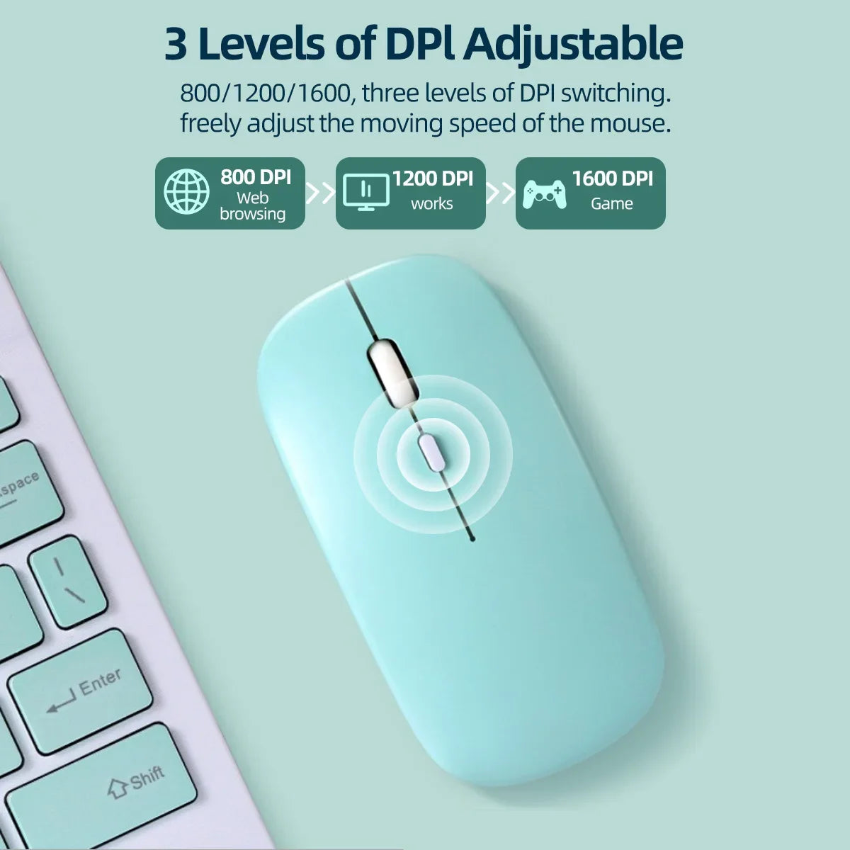 Wireless Bluetooth-Compatible Ergonomic Mouse – Portable Silent Computer Mouse for Laptop, iPad, Tablet & Gaming