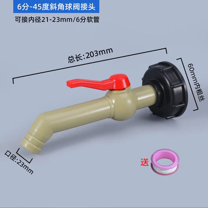 IBC Tank Adapter with Tap – S60X6 Garden Hose Connector for Irrigation
