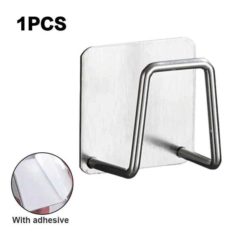 Stainless Steel Sponge Holder – Self-Adhesive Drain Rack for Sink Organization & Storage
