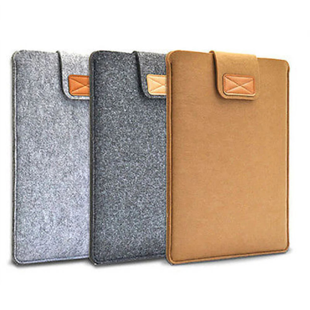 Felt Sleeve Slim Tablet Case Cover Bag – Solid Color Protective Storage for MacBook Air, Pro & Tablets 11, 13, 15 Inch