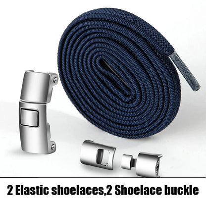 Elastic No Tie Shoelaces Semicircle Shoe Laces For Kids and Adult Sneakers Shoelace Quick Lazy Metal Lock Laces Shoe Strings