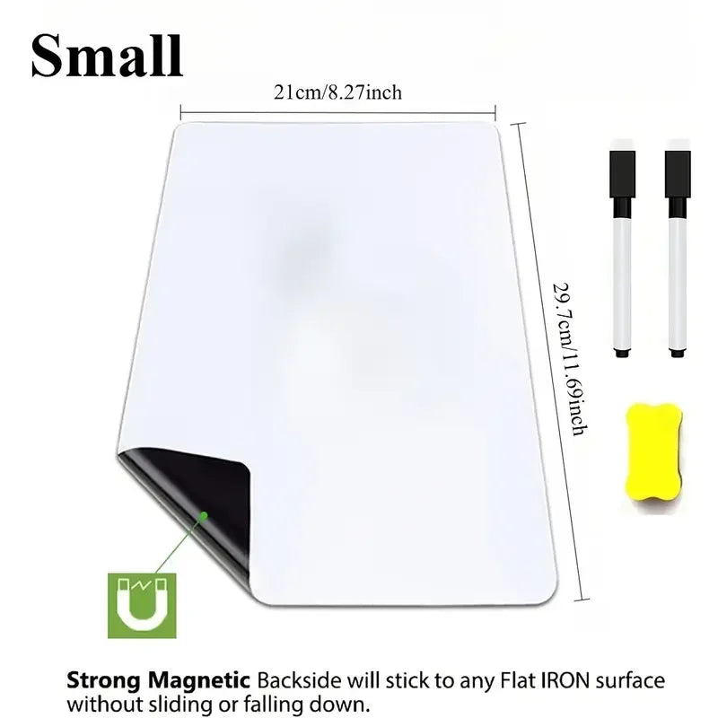 A3/A4/A5 Erasable Flexible Magnetic Whiteboard Sheets – Dry Erase Fridge Memo & Grocery List