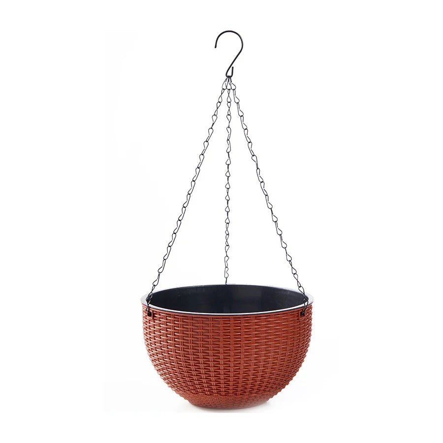 Honeycomb Hanging Planter – Imitation Rattan Plastic Hanging Basket with Chain