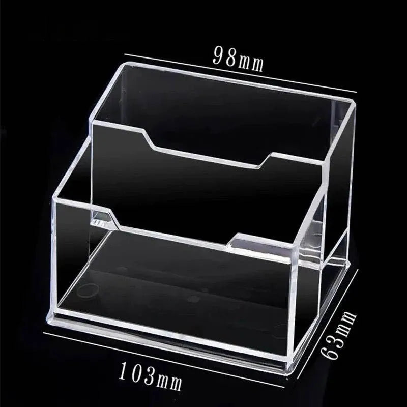 Acrylic Business Card Holder – Clear Desktop Stand for Cards & Notes