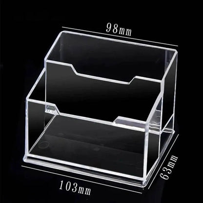 Acrylic Business Card Holder – Clear Desktop Stand for Cards & Notes