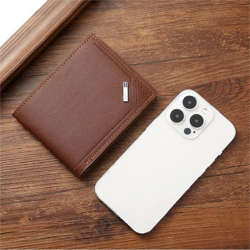 Slim RFID Blocking Wallet for Men – Minimalist Leather Bifold with Money Clip & Card Holder