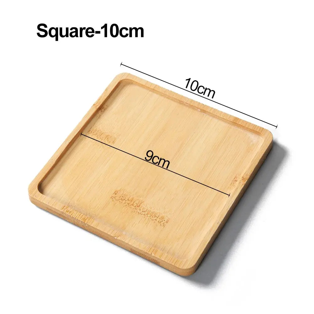 Bamboo Tray Saucer – Natural Wooden Coaster for Flower Pots, Cups & Kitchen Decor