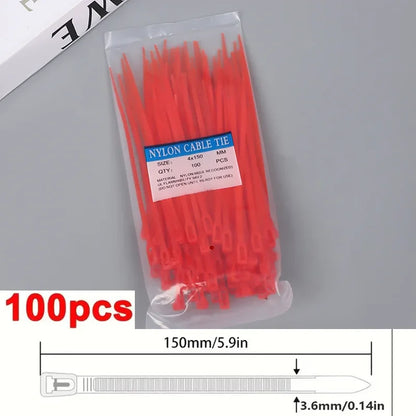 100Pcs Reusable Nylon Cable Ties – Heavy-Duty Locking Straps for Home, Office & Cable Management