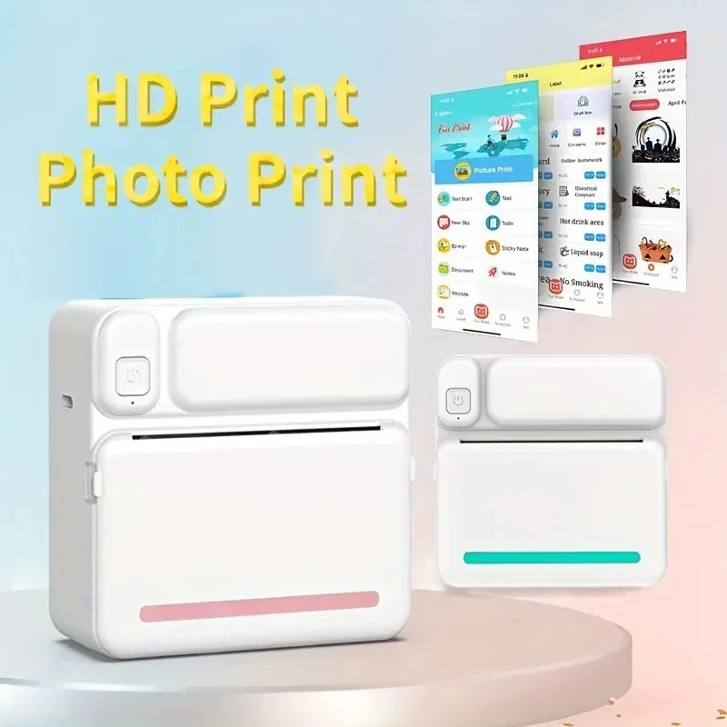 C19 MINI Portable Thermal Printer – Wireless Bluetooth Photo & Label Printer for Android & iOS, 58mm Printing