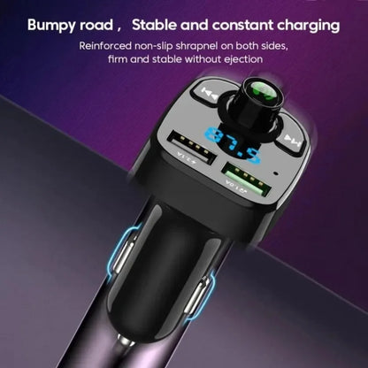 XIKCU Bluetooth-compaitable 5.0 LED MP3 Car Bluetooth FM Hands-Free Transmitter 3.1A QC3.0 PD Type C Dual USB Car Charger