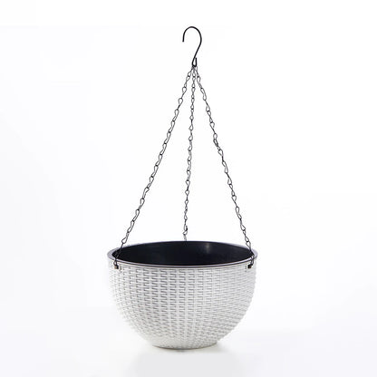 Honeycomb Hanging Planter – Imitation Rattan Plastic Hanging Basket with Chain