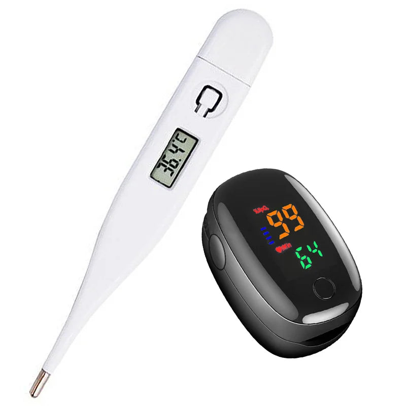Digital Household Thermometer & Pulse Oximeter – Medical Ear Thermometer for Babies and Adults, Fever & Pulse Monitoring