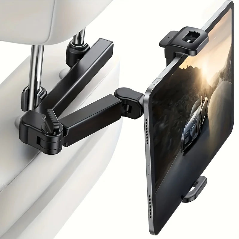 Universal Car Tablet Holder – 360° Rotating Back Seat Headrest Mount for iPad, Mini, Pro & 4–13 Inch Tablets