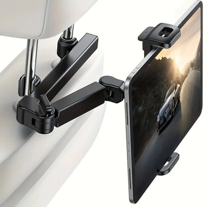 Universal Car Tablet Holder – 360° Rotating Back Seat Headrest Mount for iPad, Mini, Pro & 4–13 Inch Tablets