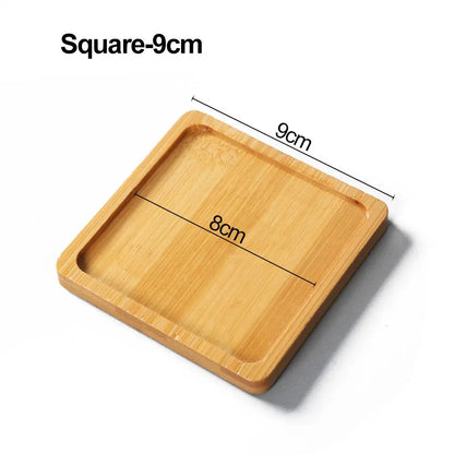 Bamboo Tray Saucer – Natural Wooden Coaster for Flower Pots, Cups & Kitchen Decor