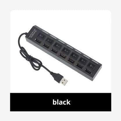 HOMEFISH Switch Extension Hub 7-port USB2.0 Hub Computer USB Extension Hub Seven USB2.0 Splitter PC Laptop Desktop Switch