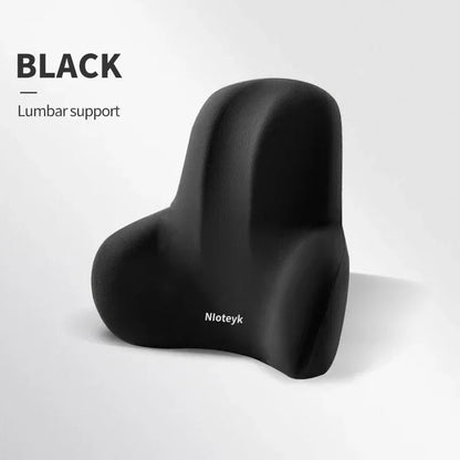 Car Memory Foam Neck Pillow & Lumbar Cushion – Ergonomic Backrest Support for Driving & Office