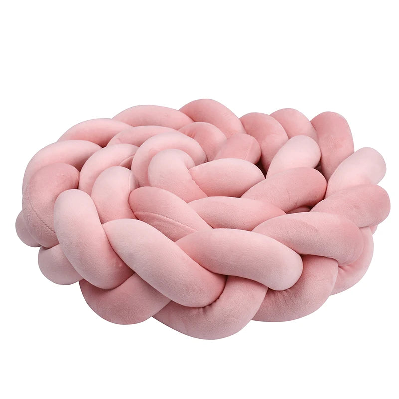 1–4M Braided Crib Bumper – Soft Baby Bed Protector Pillow for Infant Cradle & Nursery Decor