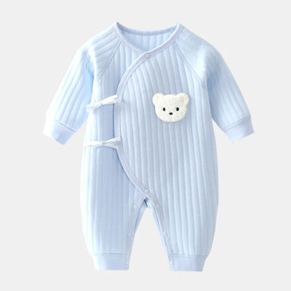Newborn Boys Girls Cotton Bodysuit – Thickened Winter Onesie for Toddler Home Wear