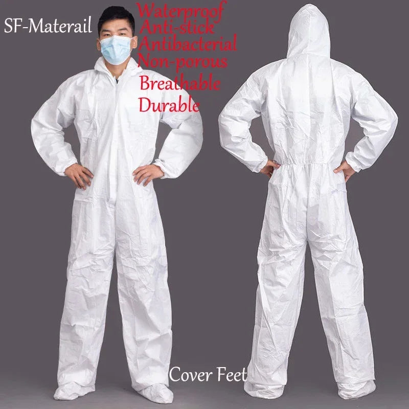 Disposable Breathable Dustproof Work Safety Coverall – Waterproof & Oil-Resistant Protective Suit