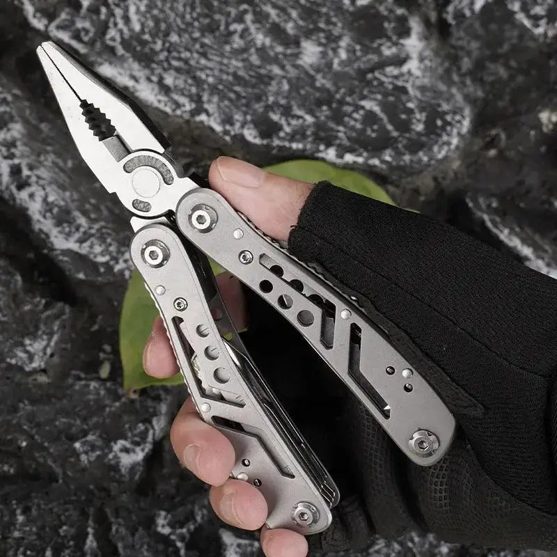 24-in-1 Stainless Steel Multitool – Folding Multi-Tool Pliers Knife for Camping, Survival & Gifts