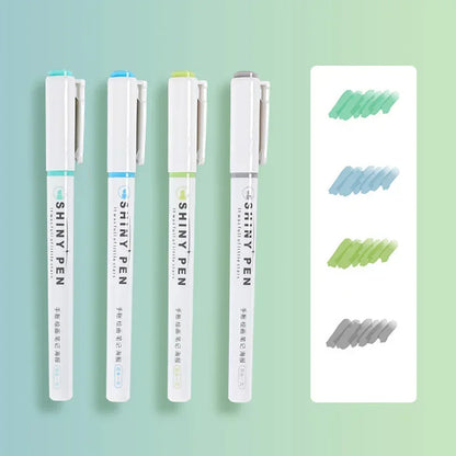 4 Colors Shining Highlighter Pens – Kawaii School Markers for Notes & Journals