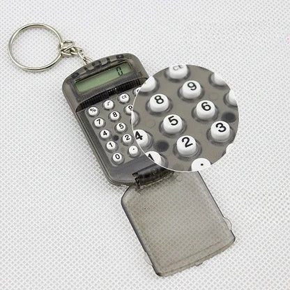 Portable Cute Mini Flip Calculator Pendant – Creative Cartoon Keychain Pocket Calculator for School & Office Supplies Gifts