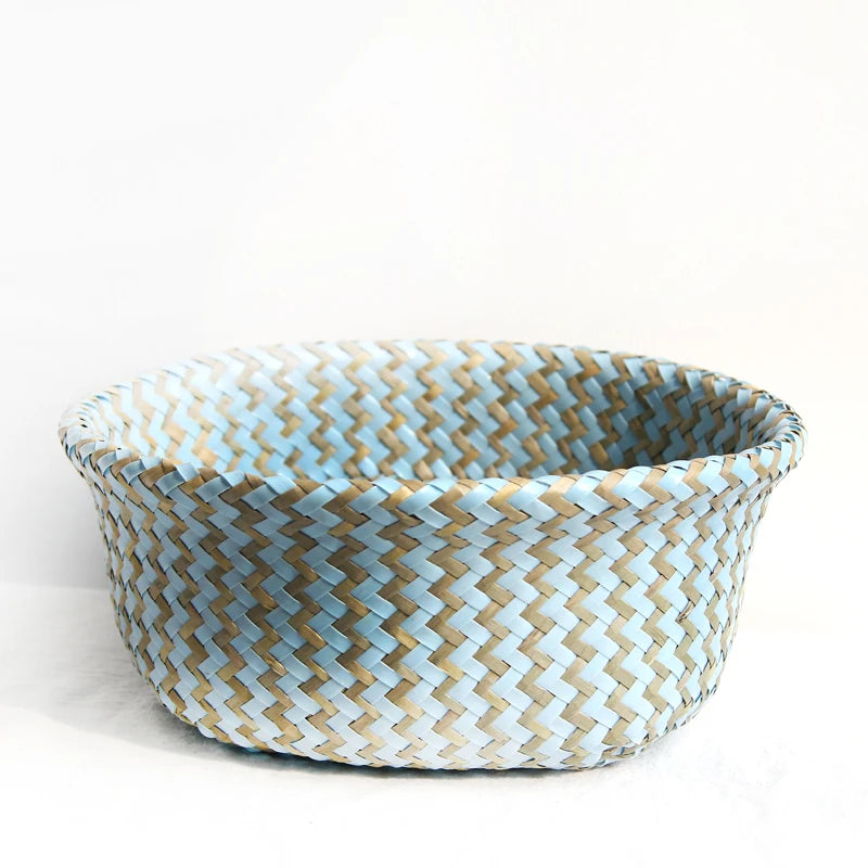 Boho Wicker Hanging Basket – Handmade Foldable Seagrass Flower Pot