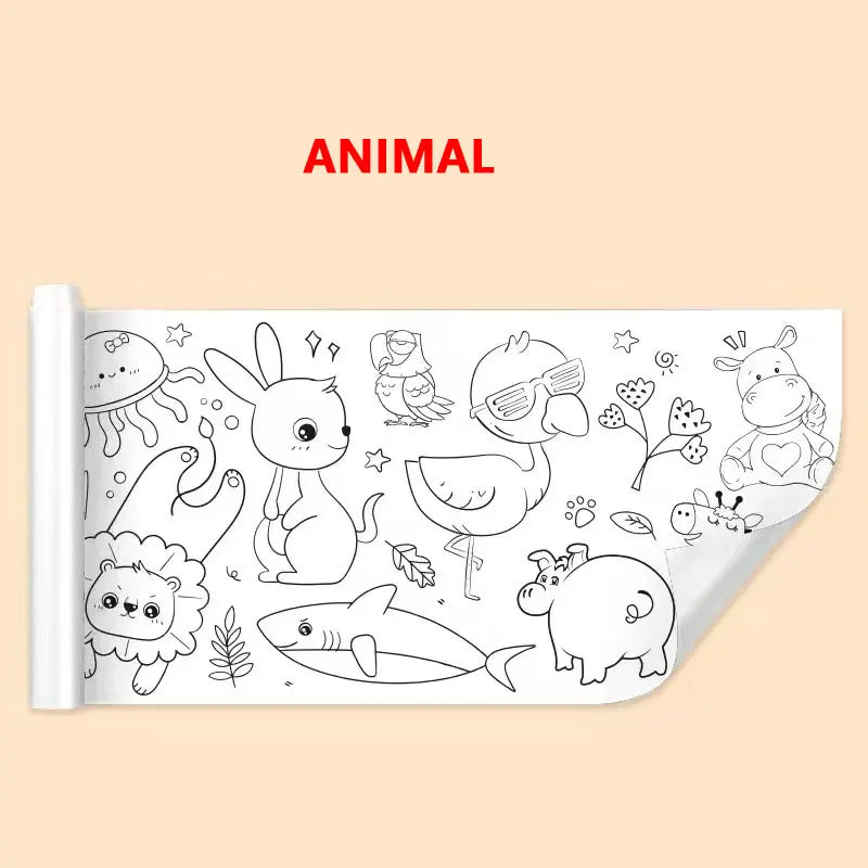 Children’s Drawing Roll – DIY Sticky Color Filling Paper for Kids’ Early Educational Painting & Drawing
