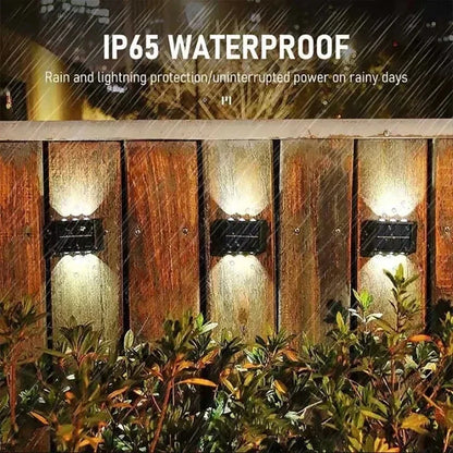 Solar Outdoor Wall Light 12 LED Waterproof Garden Light Courtyard Balustrade Decorative Atmosphere Lamp Down Luminous Solar Lamp