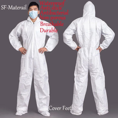 Disposable Breathable Dustproof Work Safety Coverall – Waterproof & Oil-Resistant Protective Suit
