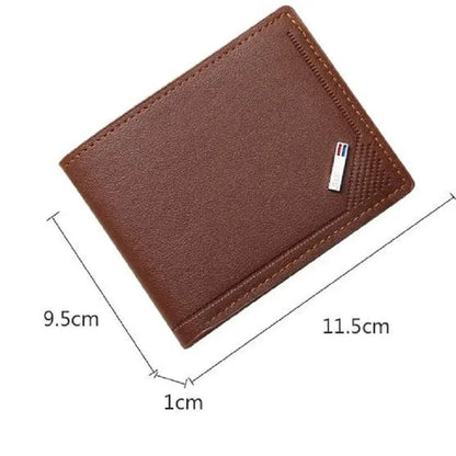 Men’s PU Leather Short Wallet – Slim Foldable Minimalist Wallet for Everyday Use