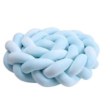 1–4M Braided Crib Bumper – Soft Baby Bed Protector Pillow for Infant Cradle & Nursery Decor