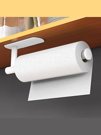 Adhesive Paper Towel Holder – Under Cabinet Tissue Rack for Kitchen & Bathroom Storage