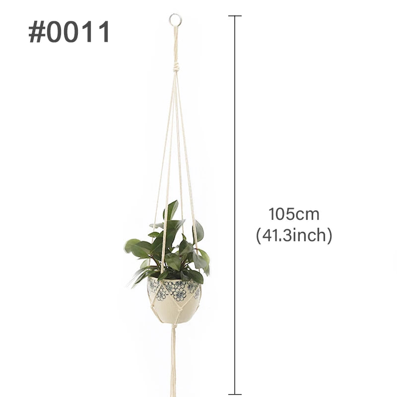 Handmade Macrame Plant Hanger – Cotton Hanging Flower Pot Holder for Indoor & Outdoor Decor