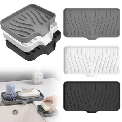 Silicone Drain Soap Box – Anti-Slip Sink Tray for Kitchen or Bathroom