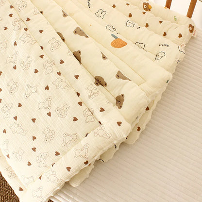 Double-Sided Baby Crib Mattress Pad – Thick Cotton Toddler Bed Cushion for Cradle & Stroller