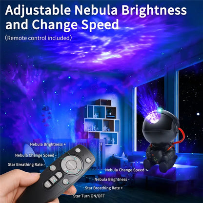 Galaxy Star Projector Night Light Astronaut Space Ceiling LED Lamp for Bedroom Home Decor Kids Gift - Starry Nebula Projector