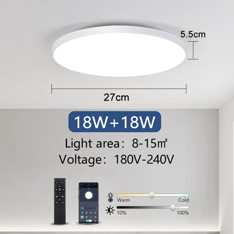 Remote Control Ceiling Lamp – Dimmable LED Chandelier Lighting for Living Room, Bedroom & Kitchen